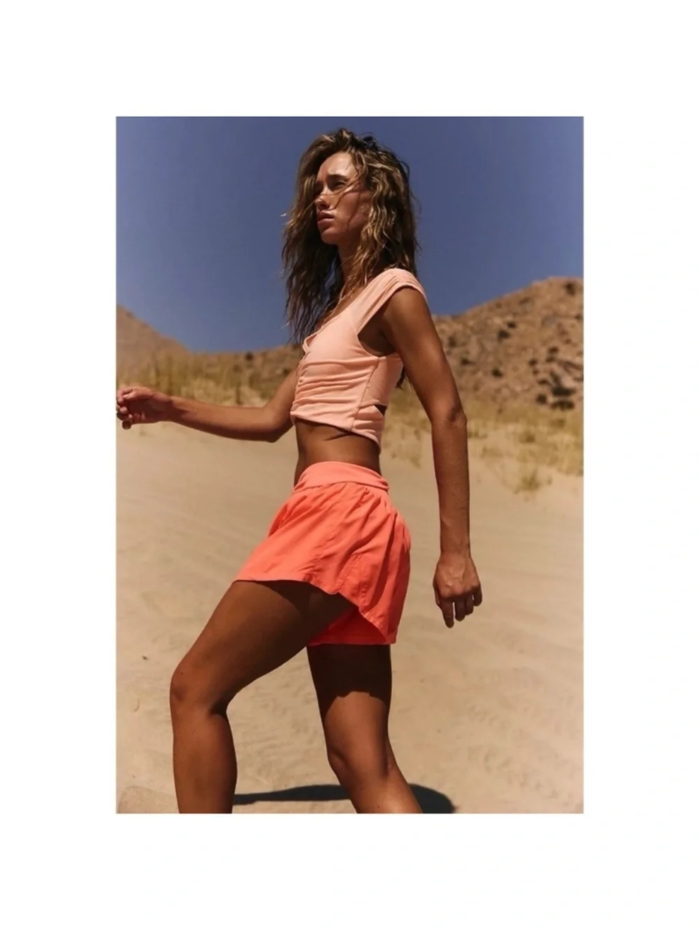 New Free People Movement Carpe Diem Shorts Neon Coral XL